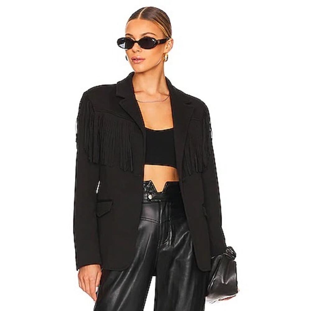 REVOLVE Fringe Shoulder Jacket In Show Stopper BlankNYC Size XS